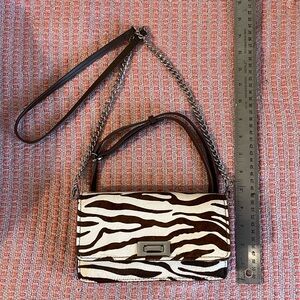 Zara zebra print pony hair cross body belt bag